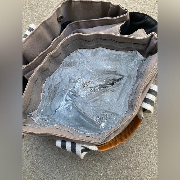 BABY K'TAN THE WEEKENDER TOTE DIAPER BAG CHARCOAL W/STRIPES INSULATED Used grey - Picture 5 of 10